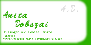 anita dobszai business card